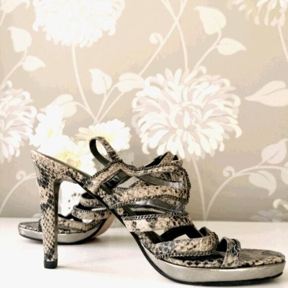 🇧🇷 Python 9 high heeled leather sandals - Picture 2 of 9